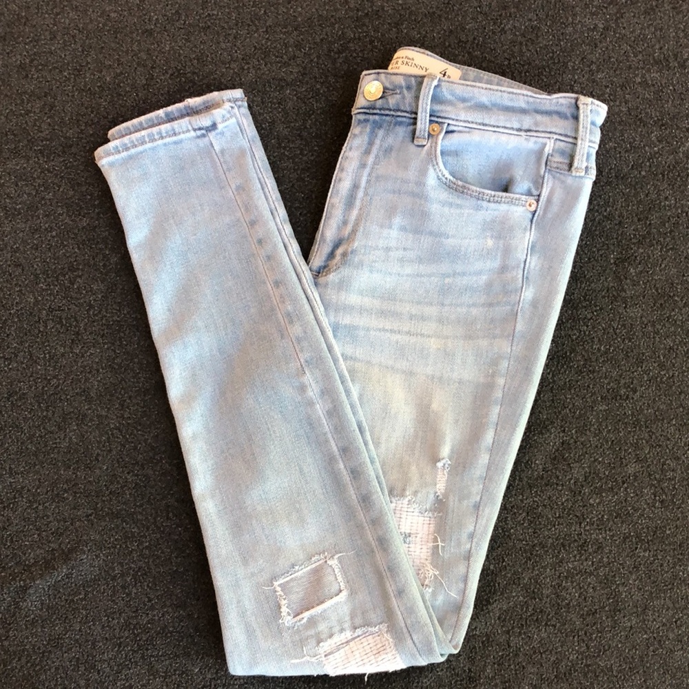 Abercrombie & Fitch Supper Skinny Hight Rise Ripped Skinny Jeans Size 4R W27 L29